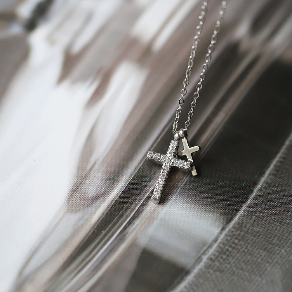 Full diamond hip-hop fashion cross necklace