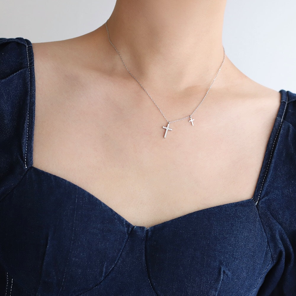 Full diamond hip-hop fashion cross necklace