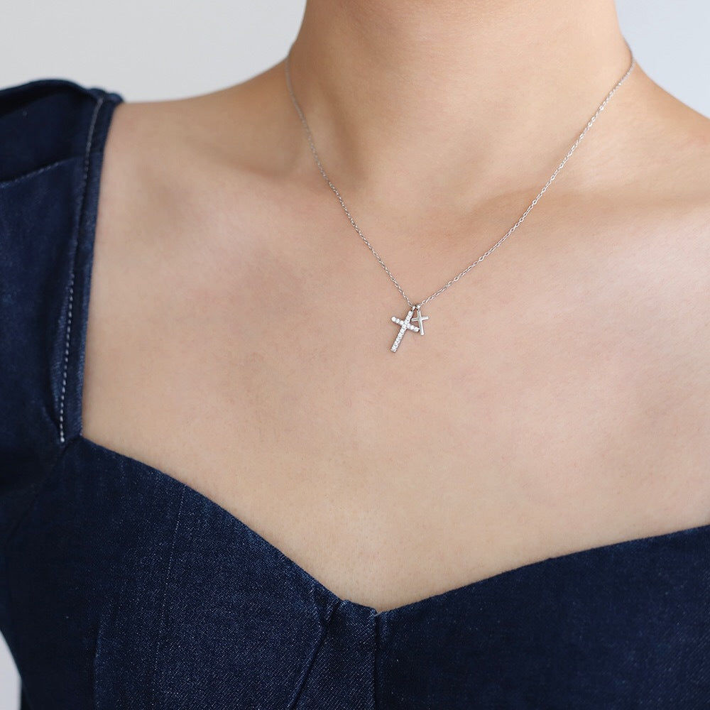 Full diamond hip-hop fashion cross necklace